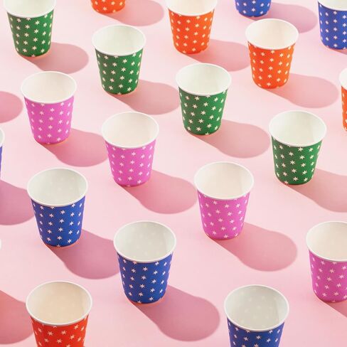 500 Pack 5oz Paper Cups, Multicolor Paper Disposable Cups, Small Mouthwash Cups, Cold Beverage Drinking Cup for Party,Travel and Event (Stars) in Saudi Arabia