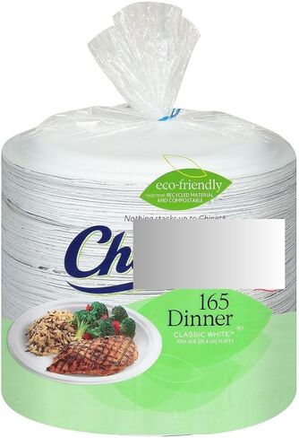 Heavy-Duty Paper Dinner Plates – 10 3/8" Disposable Plates, Grease-Resistant & Cut-Resistant – 165 Count Bulk Pack for Parties, Catering, or Everyday Use in Saudi Arabia