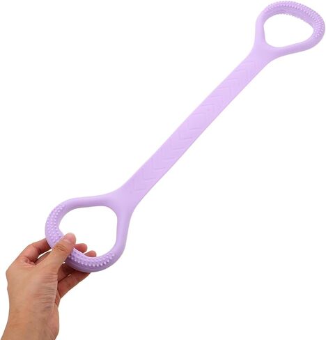 حبل سحب مرن للياقة البدنية من الشكل 8 للنساء من السيليكون الأرجواني، معدات تدريب قابلة للتمدد للظهر والكتف in Kuwait