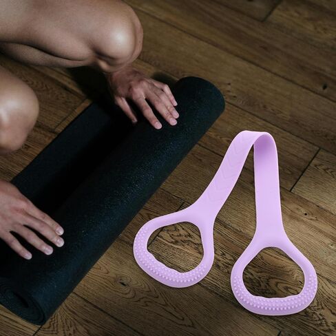 حبل سحب مرن للياقة البدنية من الشكل 8 للنساء من السيليكون الأرجواني، معدات تدريب قابلة للتمدد للظهر والكتف in Kuwait