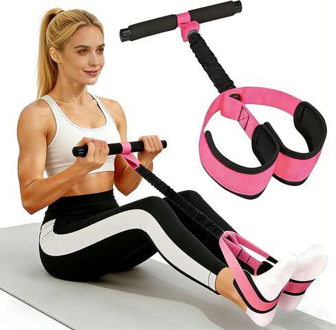 حزام مقاومة للدواسة بمقبض، وأنابيب لاتكس سميكة ودواسة قدم ناعمة، معدات تمرين الجسم بالكامل لعضلات الألوية والساقين والخصر والذراعين والخصر والعلاج الطبيعي البيلاتيس لصالة الألعاب الرياضية المنزلية in Kuwait