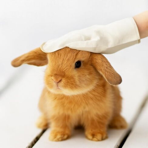 Rabbit Bath Wipes - Disposable Glove Design, Waterless No-Blow Clean, for Bunny Paws, Fur, Bottoms & Sensitive Areas, 6-Count (Pet Gloves Wipes 3 Packs (18 Pieces)) in Kuwait