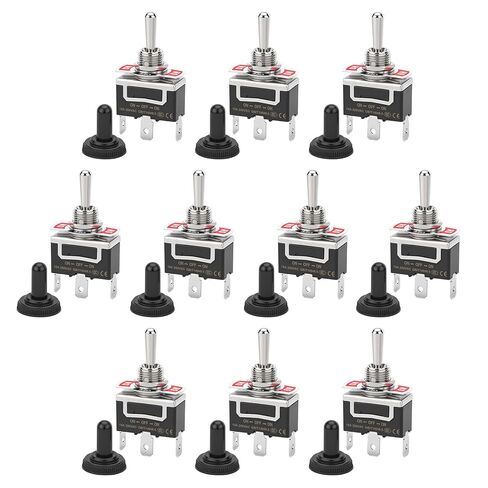 Baomain 1-Pack Waterproof Toggle Switch,ON-Off-ON DPDT 6-Pin 15V/250V AC,12mm mounting Hole,1/4" tab Terminal,for Household Appliances, Industrial Equipment, Electronic Projects in Saudi Arabia
