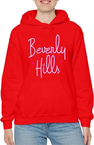 TEEAMORE Beverly Hills Sweatshirt & Hoodie Pink Print Sweatshirt & Hoodie #0644 in Saudi Arabia