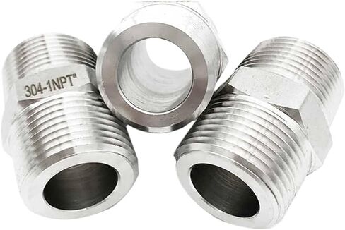 1pc 1/8" 1/4" 3/8" 1/2" 3/4" 1" BSPT NPT G Thread 304 Stainless Steel Equal Diameter Double Head Male Thread Pipe Fittings(NPT,3/8") in Saudi Arabia