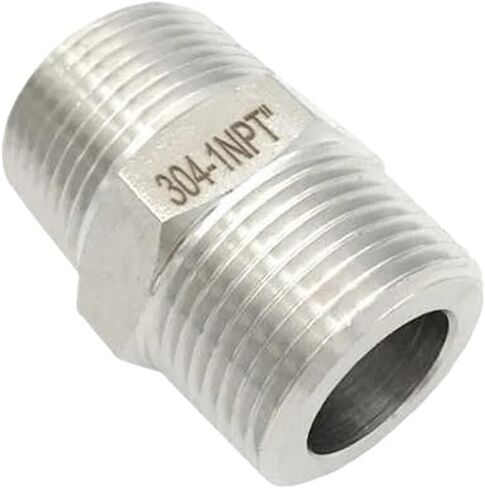 1pc 1/8" 1/4" 3/8" 1/2" 3/4" 1" BSPT NPT G Thread 304 Stainless Steel Equal Diameter Double Head Male Thread Pipe Fittings(NPT,3/8") in Saudi Arabia