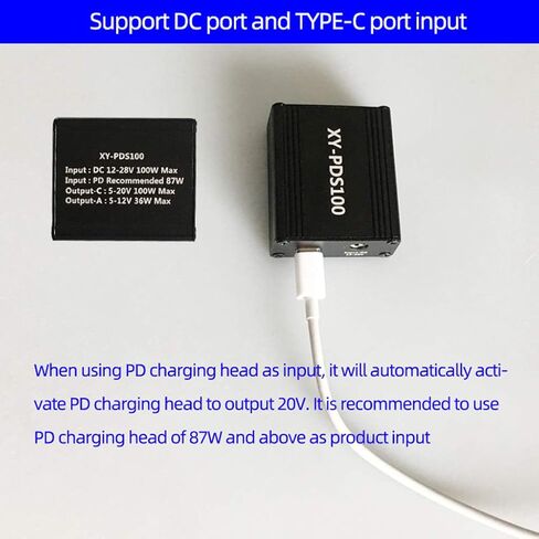 XY-PDS100 QC4.0 QC3.0 Type-C 100W وحدة شاحن سريع للهاتف المحمول متوافقة مع D، 53*46*21 مم، أسود in Saudi Arabia