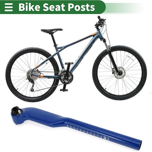 Motoforti Universal Bike Seat Posts Bike Saddle Post Seat Tube 27.2x350mm 25° Height Adjustable Carbon Fiber Blue 1 Pc in Saudi Arabia