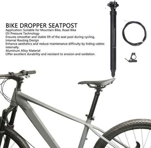 Bike Seat Post, Hydraulic Lifting with Internal Routing Adjustable Height Seat Tube for Mountain & Road Cycling - 170mm Travel Range in Saudi Arabia