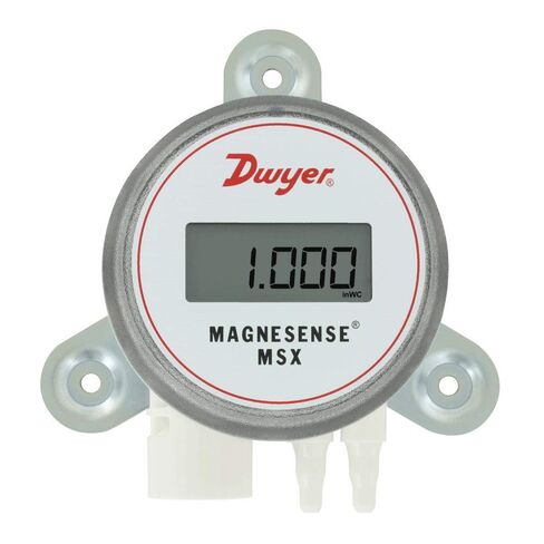 Dwyer MSX Magnesense Differential Pressure Transmitter, MSX-W12-IN-LCD, Wall Mount, Universal Current/Voltage Outputs, Uni-Directional, Range 1, 2, 3, 5" wc, LCD Display in Saudi Arabia