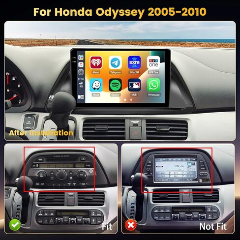 Fuluku[8 Core 4+64GB] Honda Odyssey 2005-2010 10.1 بوصة Android 13 راديو السيارة، شاشة لمس ستيريو للسيارة مع Carplay لاسلكي Android Auto، GPS/WiFi/32EQ DSP/Bluetooth 5.0/SWC/Mic، كاميرا احتياطية in Kuwait