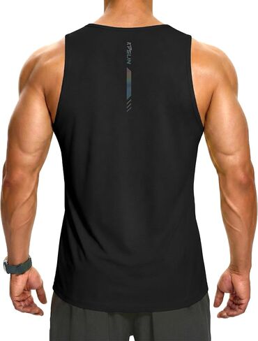 قمصان KPSUN الرجالية بدون أكمام سريعة الجفاف لرياضة اللياقة البدنية واللياقة البدنية والعضلات للشاطئ والجري والتمارين الكاجوال in Kuwait