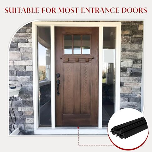 2 Pcs 36" Double Bubble Kerf Door Sweep 1-3/4" Wide Weatherstrip Seal for Exterior Doors,Draft Stopper for Energy Efficiency & Draft Protection,Blocks Dust (Black) in Saudi Arabia