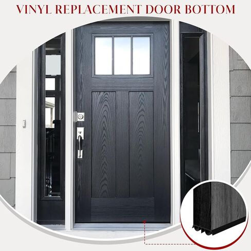 2 Pcs 36" Double Bubble Kerf Door Sweep 1-3/4" Wide Weatherstrip Seal for Exterior Doors,Draft Stopper for Energy Efficiency & Draft Protection,Blocks Dust (Black) in Saudi Arabia