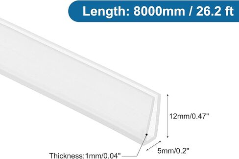 PATIKIL U Channel Edging Trim، 26 قدمًا من الصفائح المعدنية لحماية الحواف، شريط إغلاق مطاطي بحافة مطاطية، فتحة 1/8 بوصة، تناسب حافة 3/32 بوصة - 1/8 بوصة، 15/32 بوصة × 5/128 × 1/5 بوصة in Saudi Arabia