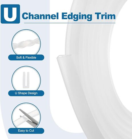 PATIKIL U Channel Edging Trim، 26 قدمًا من الصفائح المعدنية لحماية الحواف، شريط إغلاق مطاطي بحافة مطاطية، فتحة 1/8 بوصة، تناسب حافة 3/32 بوصة - 1/8 بوصة، 15/32 بوصة × 5/128 × 1/5 بوصة in Saudi Arabia
