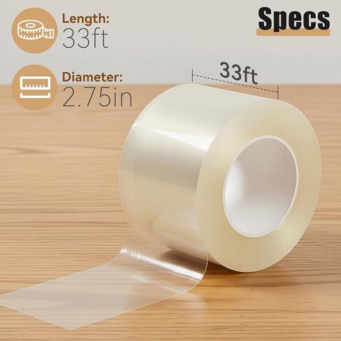 Clear Window Weather Sealing Tape, 2 Inch x 33 Feet, Transparent Draft Stopper for Home Winterizing and Insulation, No Residue in Saudi Arabia