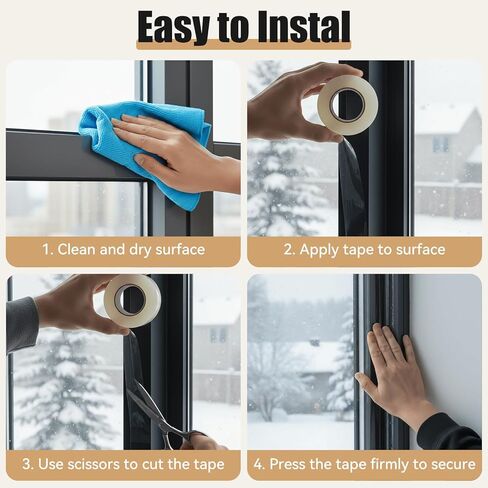 Clear Window Weather Sealing Tape, 2 Inch x 33 Feet, Transparent Draft Stopper for Home Winterizing and Insulation, No Residue in Saudi Arabia