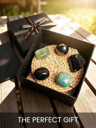 Zuria House Protection Crystals Set, 5 EMF Protection Crystals Stones - Black Tourmaline Fluorite Hematite Crystal Shungite Amazonite, EMF Protection Rocks for Travel Office Spiritual New Home Gift in Saudi Arabia
