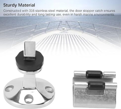 Tyenaza Door Stopper Catch and Holder, 316 Stainless Steel Polished Finish Secure Fixation for RV Boat Home in Saudi Arabia