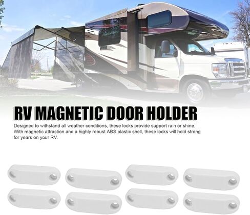 Diydeg المغناطيسي الأمتعة الباب الصيد وحامل عدة، 4 زوج أسود RV باب التخزين مع 16 مسامير، RV المغناطيسي الباب الصيد لمقاطع الربيع البلاستيكية المعسكر السيارات المنازل in Kuwait