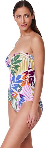 Profile by Gottex Bandeau One Piece- Matte Gold Insert, Built-in Soft Cups, Adjustable Removable Straps, Front & Back Lining in Saudi Arabia