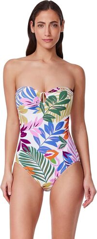 Profile by Gottex Bandeau One Piece- Matte Gold Insert, Built-in Soft Cups, Adjustable Removable Straps, Front & Back Lining in Saudi Arabia