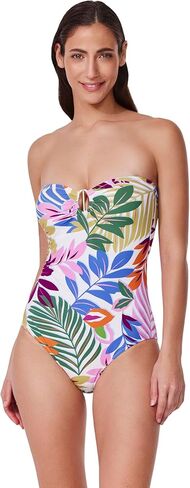 Profile by Gottex Bandeau One Piece- Matte Gold Insert, Built-in Soft Cups, Adjustable Removable Straps, Front & Back Lining in Saudi Arabia