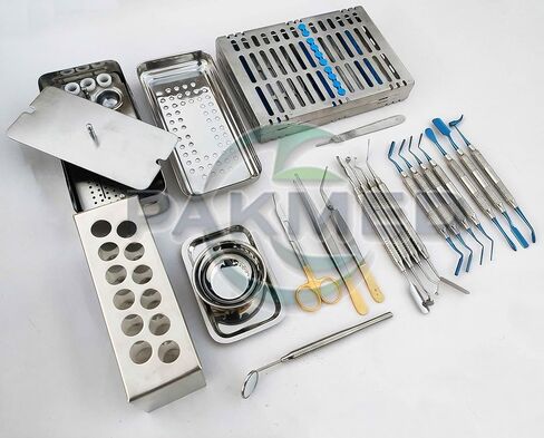 صندوق PRF للأسنان، صندوق PRP (الفيبرين الغني بالصفائح الدموية) نظام صندوق GRF وحامل تطعيم عظام الأسنان ومستكشف تطعيم العظام، أدوات باكر، مجموعة 21 قطعة من PAKMED in Kuwait