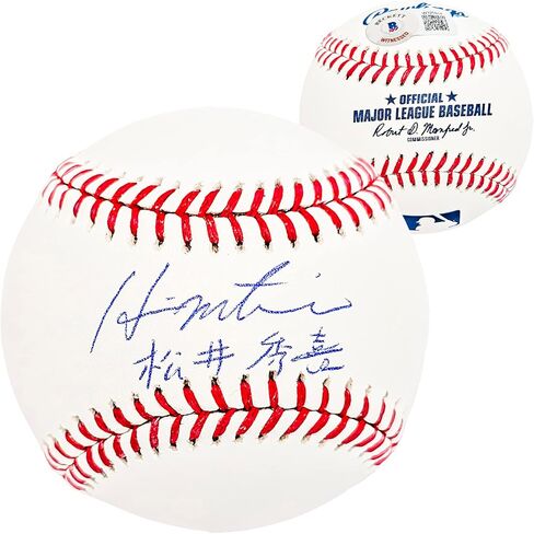 Hideki Matsui موقعة من M.L.B Baseball New York الرسمي موقعة باللغة الإنجليزية واليابانية Beckett BAS Witness Stock #212245 in Saudi Arabia