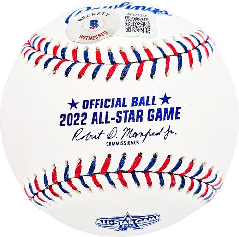 Nester Cortes موقعة رسميًا 2022 All Star Game Logo لعبة البيسبول نيويورك بيكيت باس مخزون الشاهد #212243 in Saudi Arabia
