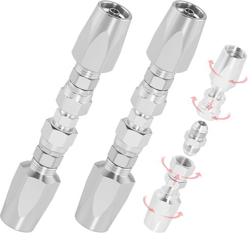 2Pcs 1/2" Hydraulic Hose Field Repair Kit, Dazakoot 1/2" Inner Diameter Repair Parts, Reusable, 2-Wire Reusable Hydraulic Repair Fittings in Saudi Arabia