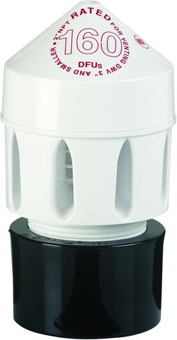 Oatey 39221 Air Admittance Valve with Straight ABS Schedule 40 Adapter Sure-Vent 3 in. x 3 in.160 Branch, 72 Stack DFU Capacity in Saudi Arabia