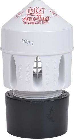 Oatey 39221 صمام دخول الهواء مع جدول ABS مستقيم 40 محول فتحة تهوية 3 بوصة × 3 بوصة.160 فرع، سعة 72 مكدس DFU in Kuwait
