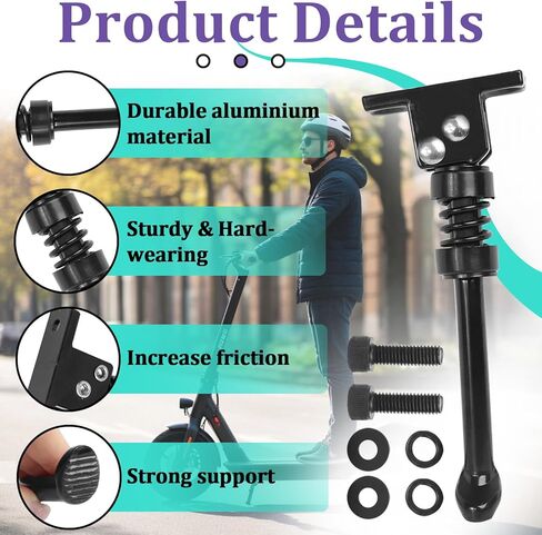 Scooter Kickstand Compatible with Gotrax GXL V2 Electric Scooter, Aluminium Parking Kick Stand, High Toughness Kickstand Side Support, Replacement Foot Support Parts Accessories in Saudi Arabia