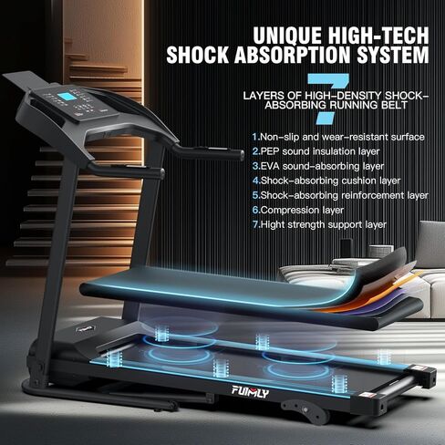 Treadmill with Incline & Sit Up Bench, Smart Treadmills for Home with Body Fat Measurement & Heart Rate Sensor, 3.5HP Foldable Heavy Duty Treadmill 350 LB Capacity Multifunction Exercise Equipment in Saudi Arabia