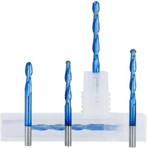 1 قطعة اثنين من المزامير الصلبة كربيد الكرة الأنف نهاية المطاحن CNC بت 3.175 مللي متر عرقوب دوامة الكرة الأنف كربيد نهاية مطحنة لمعدن الألومنيوم in Kuwait