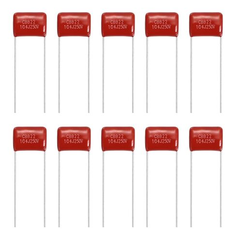 MECCANIXITY 20 Pcs Metallized Polypropylene Film Capacitors, CBB21/CBB22 250V 225J 2.2UF Capacitors Assortment Kit for Electronics Appliances and Energy Saving Lamps, Red in Saudi Arabia