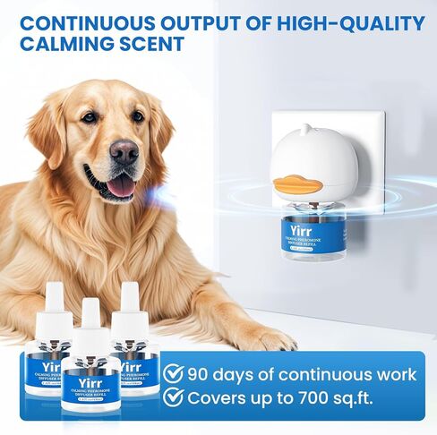 Dog Calming Diffuser, 8 in 1 Dog Pheromones Calming Diffuser, Relaxing Pheromone for Dogs Relief Stress Anxiety Reduce Aggression Barking, Help Train Dog to Pee, 2 Diffuser 6 Refill(48ml) in Kuwait