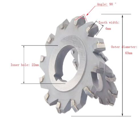 Generic قاطعة طحن بزاوية مزدوجة، قاطعة طحن زاوية، زاوية: 90 درجة، عرض السن: 6 مم، القطر الخارجي: 63 مم. قطعتان/المجموعة in Kuwait