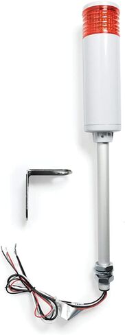 Signaworks LED Tower Light 120 VAC, Steady and Flashing, Red - Andon Tower Light, 10 Inch Threaded Pole, Nuts and Right-Angle Bracket Only - (NO Power Cord OR Controls Included) in Kuwait