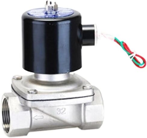 صمام الملف اللولبي للمياه الهواء N/C 2 طريقة 3/8 "AC 220V 2W040-10 جسم من الفولاذ المقاوم للصدأ DC12V 24V AC110V 220V صمام المياه (12V DC) in Saudi Arabia