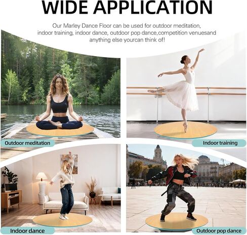 8mm Marley Dance Floor, 31-inch Non-Slip Portable Wood Grain PVC Dance mat with a Smooth Surface for Ballet, Jazz and pop Dance, Ideal for Home Studios and Outdoor use in Kuwait