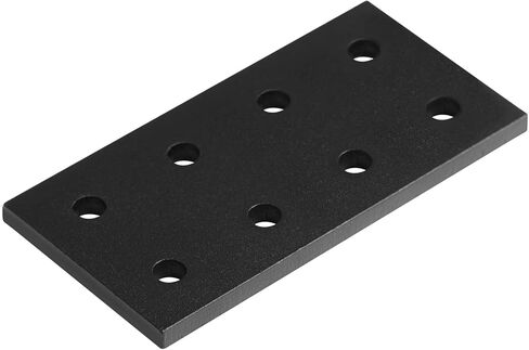 6 Pcs Flat Joining Plates for 1010 T-Slot Aluminum Profile, 8 Hole 10 Series Straight Plate, Black in Saudi Arabia