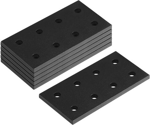 6 Pcs Flat Joining Plates for 1010 T-Slot Aluminum Profile, 8 Hole 10 Series Straight Plate, Black in Saudi Arabia