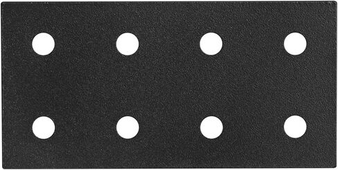 6 Pcs Flat Joining Plates for 1010 T-Slot Aluminum Profile, 8 Hole 10 Series Straight Plate, Black in Saudi Arabia