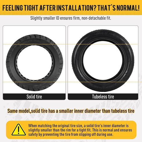 10x2.70-6.5 إطار صلب ، 70/65-6.5 إطارات صلبة بلا أنبوب ، إطارات 10 بوصة لـ Hover-1 alpha Evercross H5 Scooter Mobile Cruiter in Kuwait