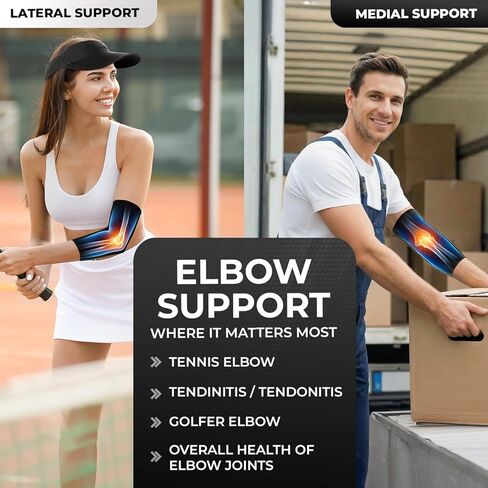 DR. BRACE® Elite Elbow Brace Support with Removable Strap for Women & Men, Pain Relief for Tendonitis, Arthritis, Golfer's & Tennis Elbow Treatment, Elbow Sleeve for Workouts Weightlifting (Black, Large) in Saudi Arabia