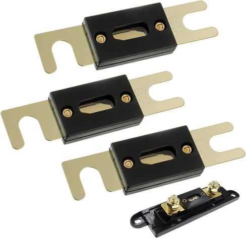 3 PCS 100A ANL Blade Fuse for Car, Plug and Play Fork Bolt Fuses for Audio and Video Systems, Gold-Plated Repair Accessories, for Most Cars Trucks in Saudi Arabia