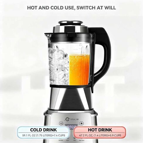 خلاطات زجاجية سعة 59 أونصة للمطبخ مع مكبس، محضر طعام عالي السرعة بقدرة 1500 وات، صانع عصائر P1-P9 قابل للتعديل، خلاط احترافي على سطح الطاولة، 14 إعدادًا مسبقًا وتنظيفًا تلقائيًا للحساء والصلصات in Kuwait